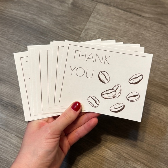Other - 10 Thank You Cards With Coffee Beans